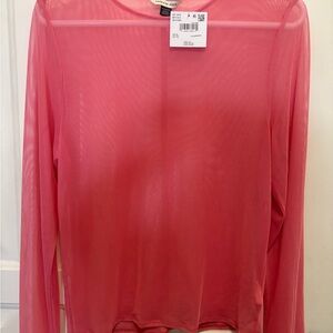 American Eagle Outfitters Vibrant Pink Long Sleeve Top
